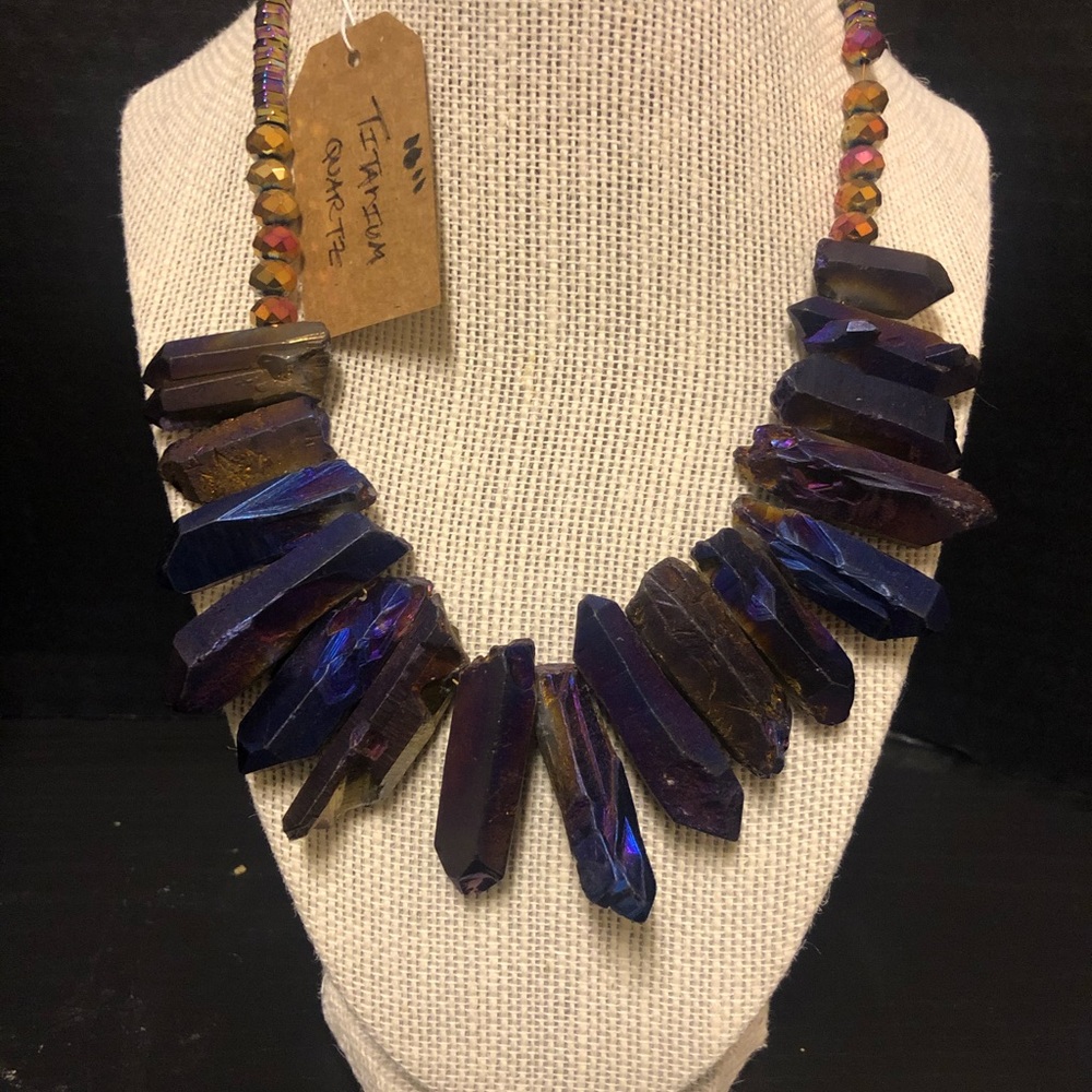 Titanium quartz necklace